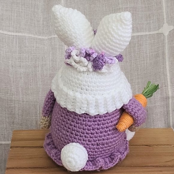 Handmade Crochet Bunny Rabbit Gnome Easter Gnome - Picture 4 of 6